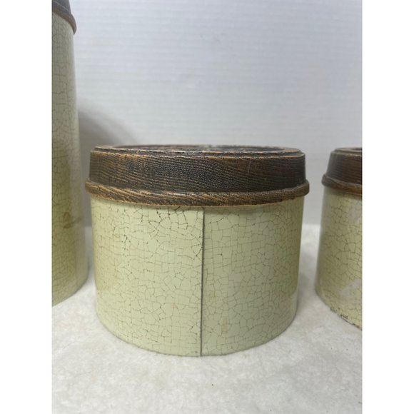 Vintage Kitchen Cannisters Retro Fruit Tin County Kitchen Cabin Storage Containe - Picture 4 of 9